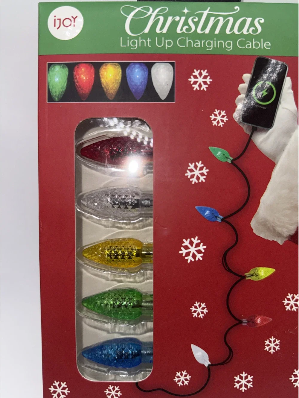 NEW! iJoy Christmas Light Up Charging Cable 6 ft Type A to C USB Cable